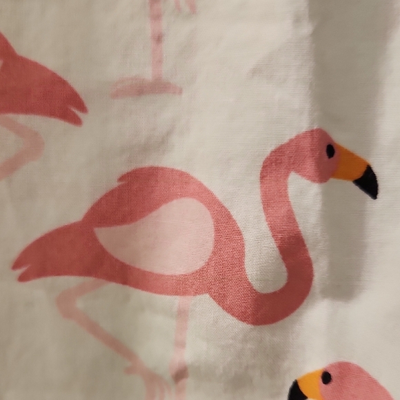 Super Massive Flamingo Print Short Sleeve Button Down Shirt - Picture 4 of 6